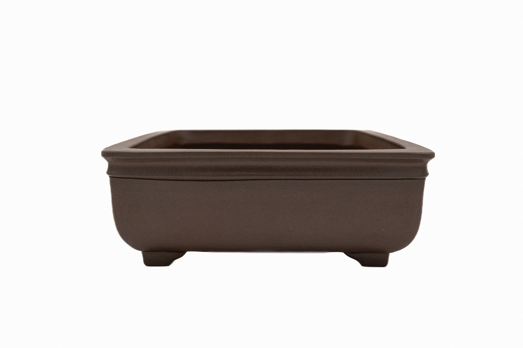 Maceta rectangular grande para bonsái sin esmaltar – Borde plano extendido, borde inferior decorativo Maceta rectangular grande para bonsái sin esmaltar – Borde plano extendido, borde inferior decorativo